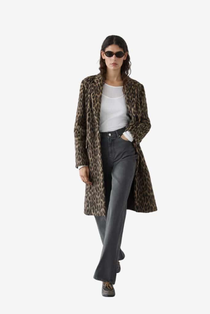 MASSIMO DUTTI LONG TEXTURED ANIMAL PRINT COAT | $590