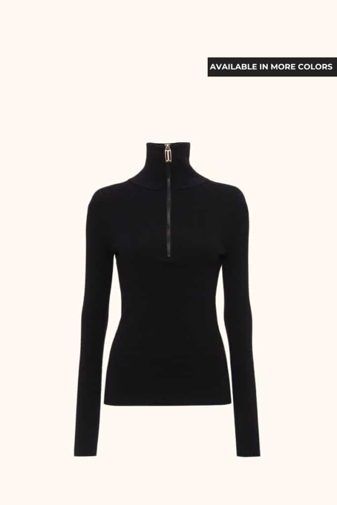 Victoria Beckham High Neck Zip Top