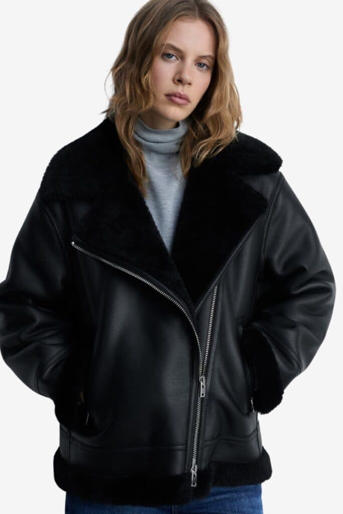 Mango Jacket with shearling effect