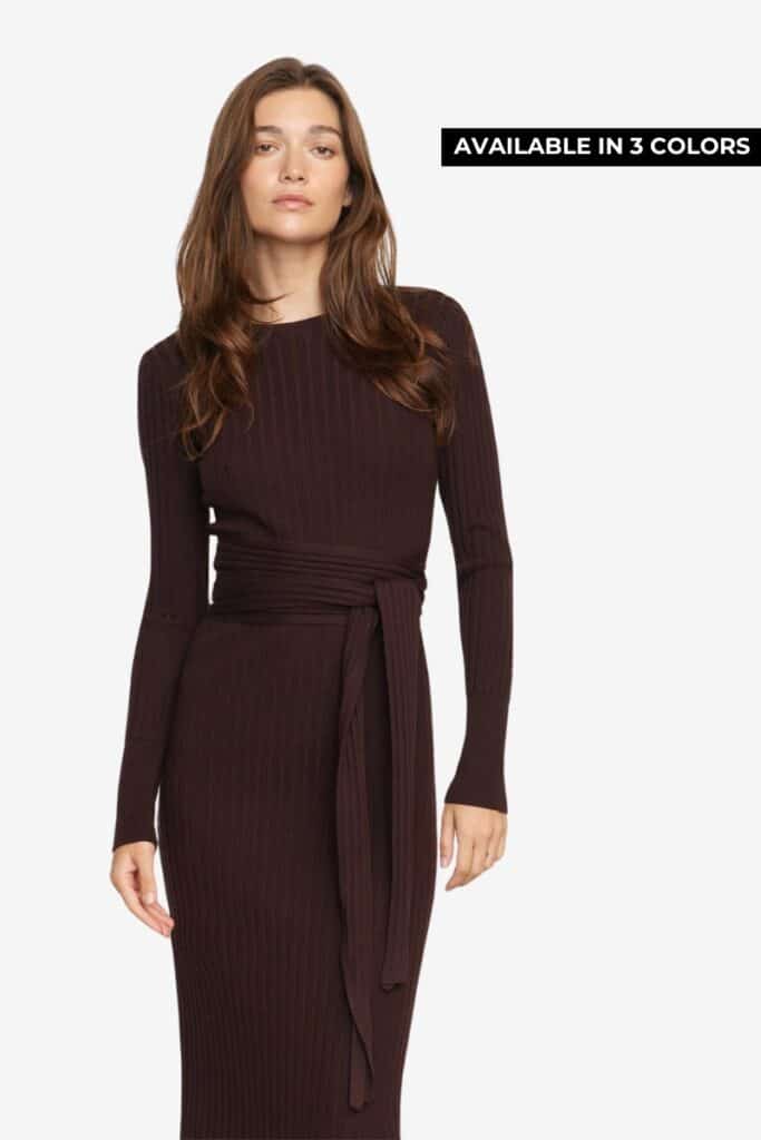 Modern Citizen Carmen Tie-Front Ribbed Dress