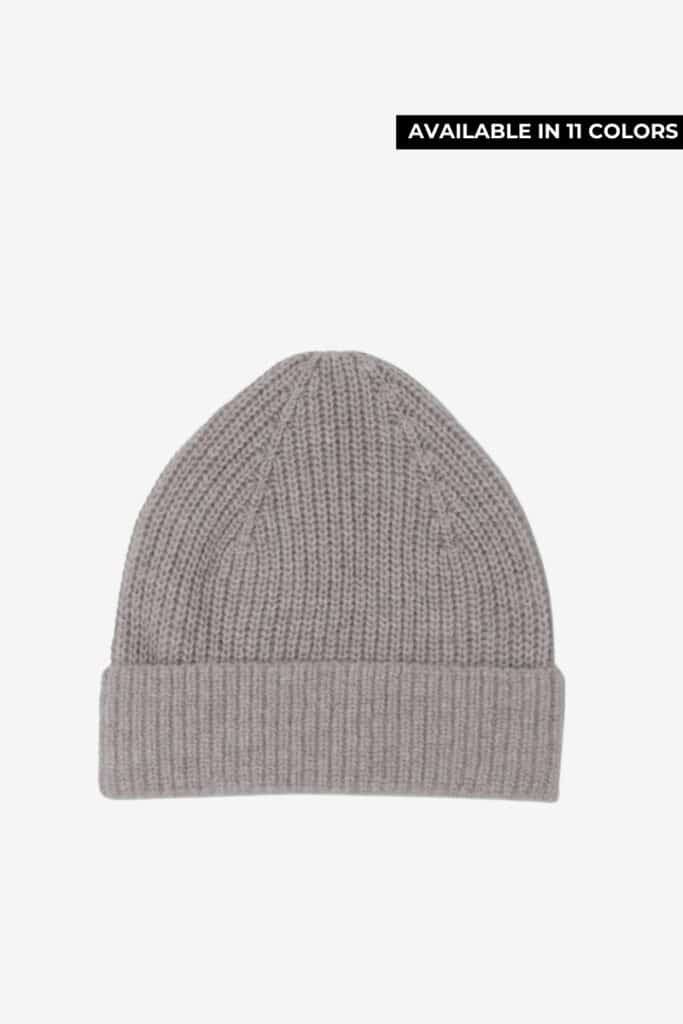 quince mongolian cashmere ribbed beanie