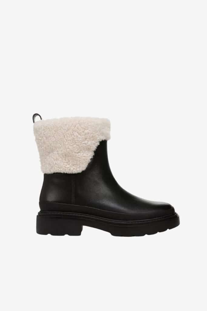 Vince percie Leather Shearling Lug  Sole Boots