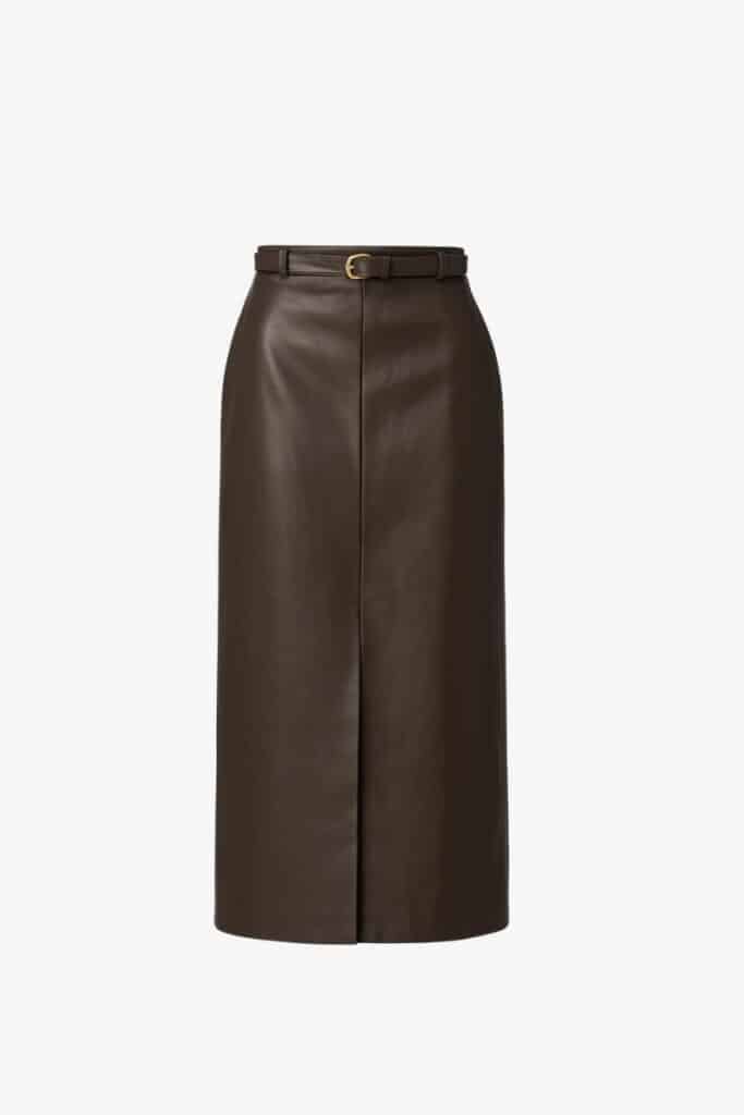 Karen Millen Faux Leather Midi Skirt