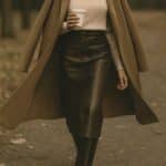 Leather Midi Skirt Fall Trend