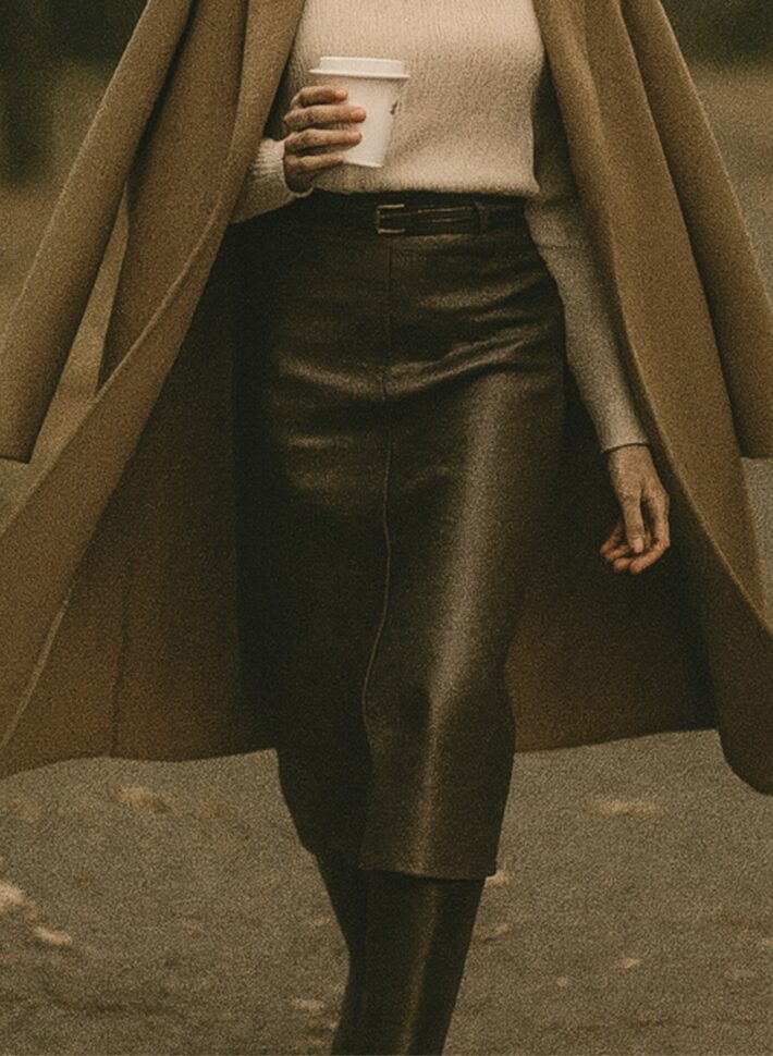 Leather Midi Skirt Fall Trend