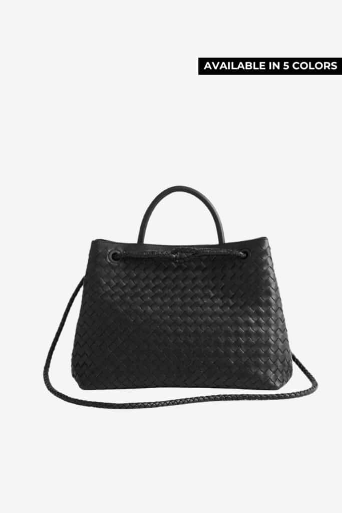 Quince Italian Leather Handwoven Satchel