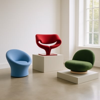 Pierre Paulin collectible furniture, famous furniture designers