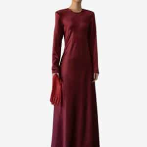 Heirlome Ruth Dress, 100% Silk Burgundy Maxi Dress