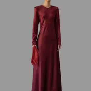 Heirlome Ruth Dress, 100% Silk Burgundy Maxi Dress